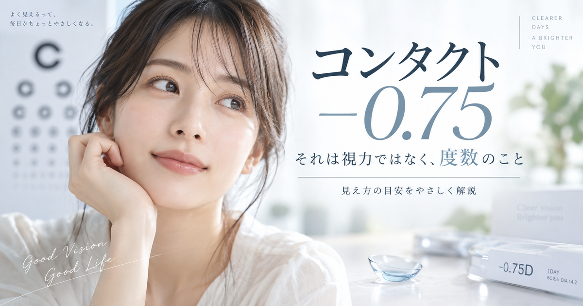 コンタクト-0.75の視力はどのくらい？裸眼視力との換算ができない理由まで分かる！